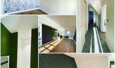 Travaux de peinture intérieure et pose de tapisseries dans un appartement à Nantes 